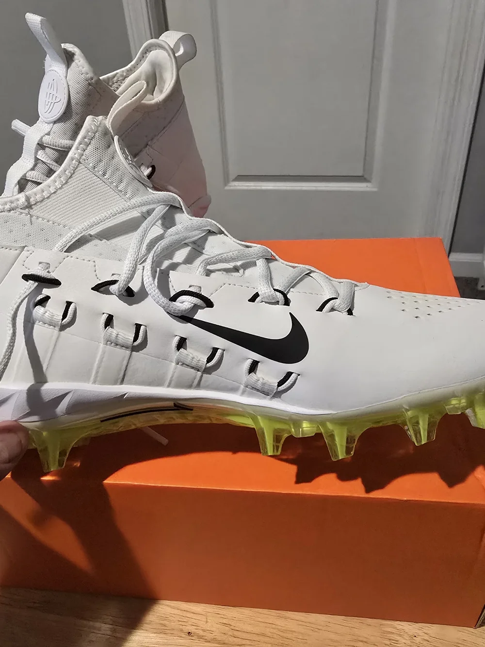 Nike Alpha Huarache 6 Elite LAX 880409 107 Lacrosse Cleats White Shoes Men 11